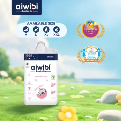 Aiwibi Natural Premium Medium Pack Diaper Pants Baby diaper Ultra-thin Soft diapers Bundle diapers - M/L/XL/XXL