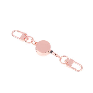 Minwen 21MM Anti-theft Metal Easy-to-pull Buckle Rope Retractable Key Holder Elastic Keychain Sporty Retractable Key Ring Nurse Parts