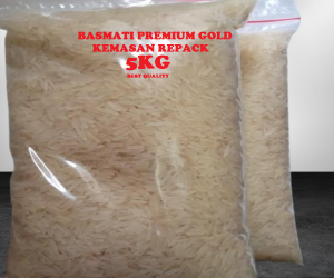 Beras Basmati Premium Gold Kemasan Repack 5kg Basmati Rice - Berkah Karya Utama
