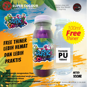 CAT BUNGLON 100ML -REDBLUE-PURPLE 3WARNA SUPER COLOR TERMURAH GRATIS TINER PU