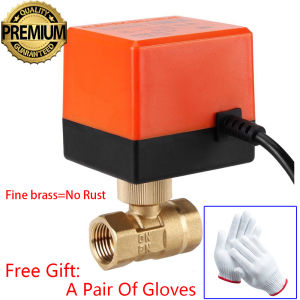 【Free Gloves】DN15/DN20/DN25 Electric Ball Valve Electric Motorized Thread Ball Valve Brass AC 220V 2 Way Motorized Ball Valve 3-Wire Brass Electric Ball Valve 1.6Mpa Control Brass Thread Electric Ball Valve Stable with Actuator For Water Gas Oil
