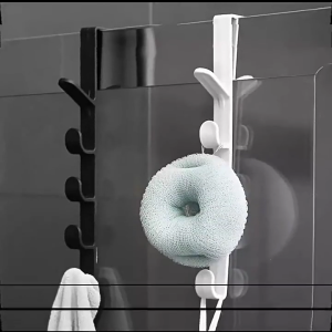 Multifunctional 6 Segment Door Hook Adhesive Hanger For Coat Bags Towel Heavy Load Rack for Kitchen Bathroom Use
