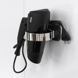 Hair Dryer Holder Hair Blower Holder Bathroom Wall Mounted Storage Organizer Self Adhesive (No Drilling Installation)