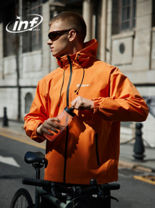 INFLATION brand dopamine loose leaf printed stormtrooper 2024 Autumn Winter new product hooded windproof zippered jacket