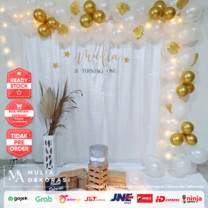 Dekorasi Birthday Party Photobooth Background Ulang Tahun Minimalis Estetik Set Lengkap Paket Mevvah