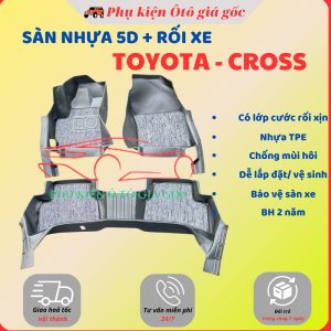 Thảm sàn nhựa 5D SẴN RỐI Tràn Viền Xe TOYOTA - CROSS đời 2020 - 2025 NHỰA TPE không mùi chuẩn khít form xe - HH