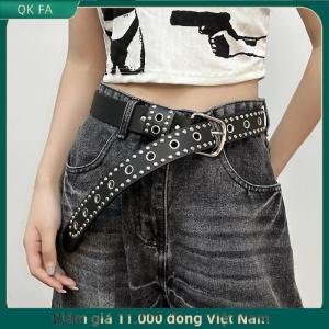 QK FA ✨ Phụ Nữ Mới Vành Đai Của Phụ Nữ Quần Jean Tie-Trong Phụ Nữ Vành Đai Thời Trang Cá Tính Đinh Tán Vành Đai Cao Cấp Màu Đen Thời Trang