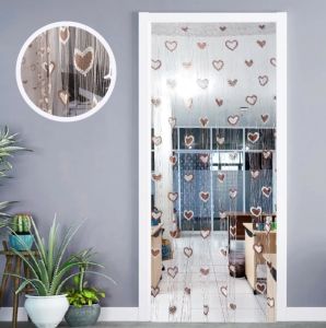 Tirai Benang Motif Love Tirai Pintu Dan Jendela gorden banyak pilihan Warna MURAH NAMUN MEWAH