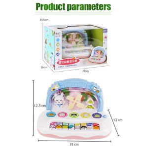 Satu Keluarga Mainan Edukasi Anak Glowing Snow Hamster Piano Mainan Piano Musik Anak dan Bayi Anak Model Puzzle Organ