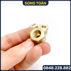 Cà Rá Đồng Nối Chuyển Ren Ngoài 13 - Ren Trong 9.6 Đồng Thau