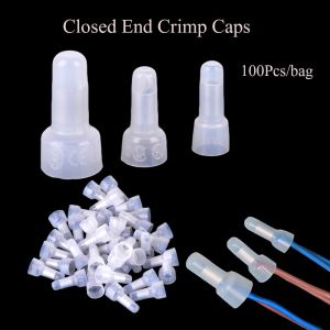 LONGB 100pcs Home Improvement No Screw Clamp Quick Nipple Electrical Supplies Terminals Pressure Line Cap Wire Connector Closed End Crimp