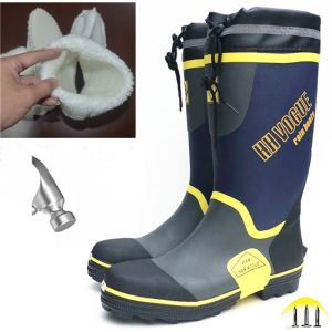 Lesvago Waterproof Mens Work Safety Boots Men Safety Shoes Steel Toe Rain Boots High Top Male PVC Rainboots Security Boots Work Shoes