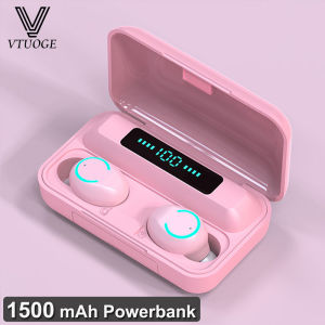 VTUOGE TWS Bluetooth 5.0 Earphones waterproof headphone 8D Bass Stereo Earbuds Handsfree Wireless Headset With Microphone for xiaomi Redmi huawei Airdots Android Mobile Phone