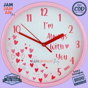 Jam Dinding Quartz Hiasan Rumah Bunga Flower BestSeller Alari AL6868 Murah Forever Love Original