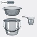 Rannapati Large Capacity Thickened Water Bucket Timba Portable  Multifunctional Living Water Bucket Basin Water Spoon Set. 