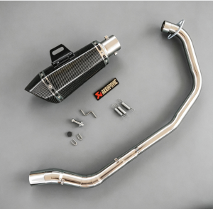 Honda Winner X stainless elbow on Akrapovic Hexatip with silencer
