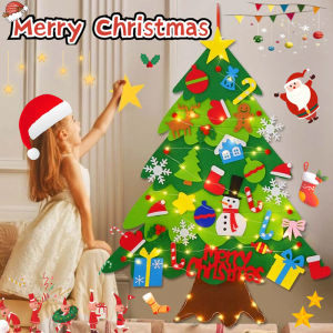 DIY Christmas Felt Tree Toy Children Handmade Xmas tree with Fairy Lights Festive Party Gift for Kids