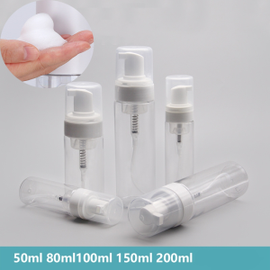 50/80/100/150/200ml Plastic Foam Pump Bottle Refillable Portable Foam Bottle Empty Cosmetic Container Traveler Container