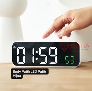 JD-2802 Jam Digital Meja LED Besar Tampil Jam Tanggal Hari Suhu 2 Alarm 12/24 Jam Alarm Snooze
