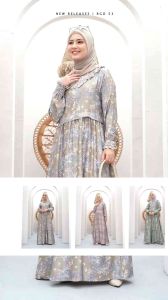 Gamis Rauna Rgd 53 Hijau Semen Poliester Baju Muslim Cantik