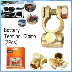 (2Pcs)Battery Terminal Clamp Durable Brass Plated Car Battery Terminal Clip