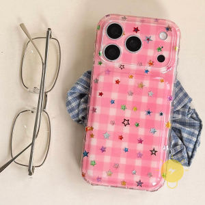 For iPhone 17 Pro Max Case TPU Star Grid Gilding Phone Case For 16 15 Cover Aesthetic Korean Cute
