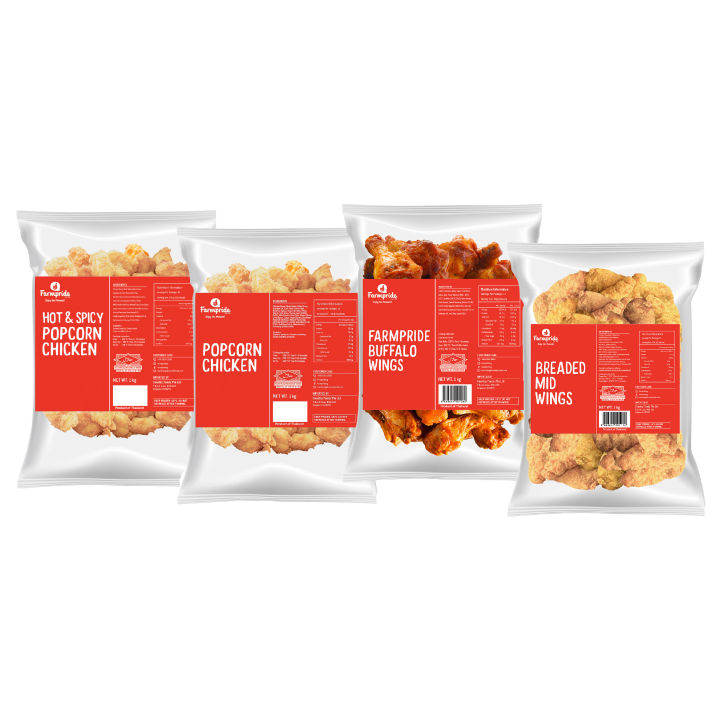 [Bundle of 2]Farmpride Buffalo Wings/Breaded Mid Wings/Popcorn Chicken