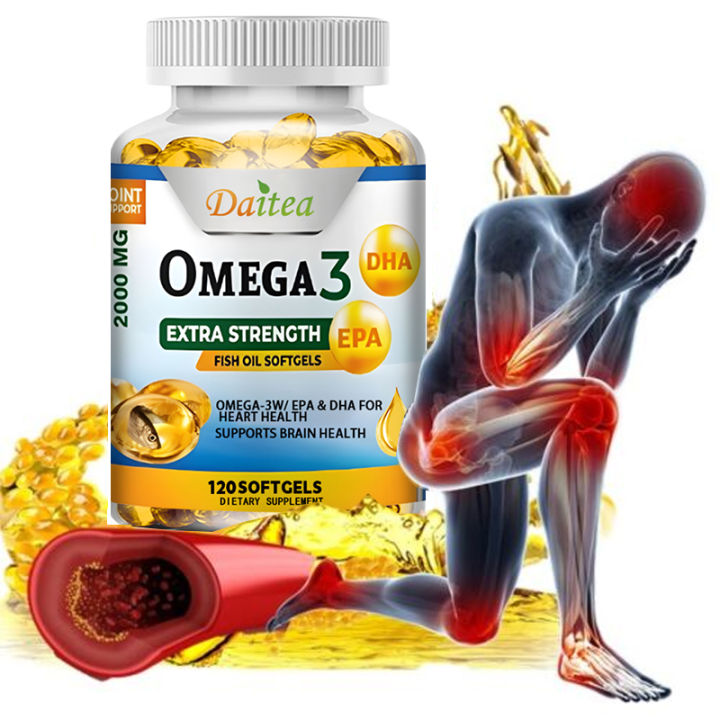 OMEGA 3 Fish Oil Softgels Cholesterol Boosts Heart Health Lowers Vitamins Supports Heart, Brain