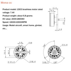 【Special price】🔥CC มอเตอร์เครื่องบินไร้แปรงถ่านสำหรับรีโมทควบคุม4แกนมอเตอร์เครื่องบิน RC มอเตอร์ไฟฟ้าสำหรับเครื่องบินบังคับวิทยุ1503