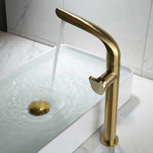 Bathroom Faucet Basin Sink Tap Kitchen Faucet Gold Brushed Solid Brass Rotatable Waterfall Stainless Steel Faucet Hot Cold Water Mixer
