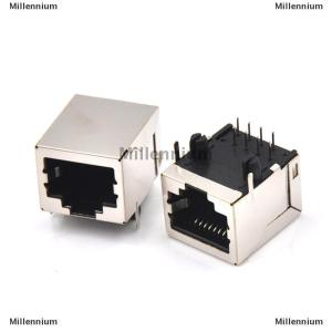 [COD] Millennium 10Pcs set RJ45 Network Ethernet 8P 8C Female Socket Connectors 8Pin PCB Mount High Qulity