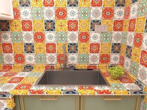 Mediterranean kitchen oil-proof stickers waterproof and high temperature resistant self-adhesive wall stickers home stove desktop self-adhesive wallpaper marble pattern black and white stone pattern 40 cm*5m