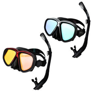 Combo AmScuD MS Rayer - Double Lens Mirror Glass Super-Dry Snorkel / Peralatan Selam / Mask Selam / Kacamata Selam / Alat Snorkling / Alatselam.com