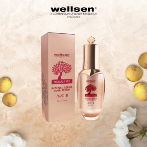 Wellsen MInyak Penjagaan Rambut tanpa Bilas Marula Oil Intense Repair Hair Serum 60ml- Anti-Frizz Fast Absorbing