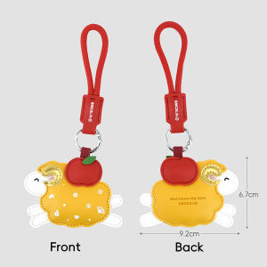 Cừu hoạt hình móc khóa da PU hòa bình và sự giàu có Charm gắn túi năm con cừu Đồ treo trang trí món quà năm mới Trung Quốc