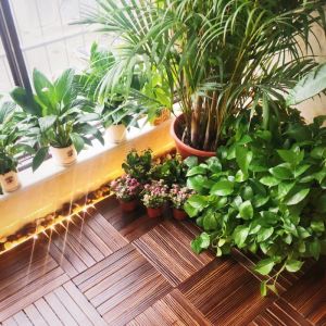 Wood Indoor Flooring Interlocking Deck Tiles Patio Flooring Outdoor Waterproof UV Protected All Weather Tile for Composite Decking Dance Floor for Outdoor Party Balcony