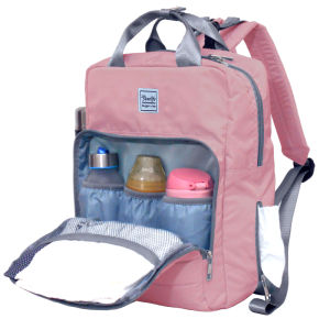 Fashion Orange Mummy Bag Backpack | Water-Repellent Polyester | Large Capacity for Baby Essentials