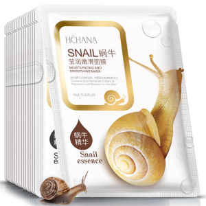 10pcs / Snail Essence Facial Mask Skin Care Face Mask Whitening Hydrating Moisturizing Mask Korean Tender Soft Skin (S1A)
