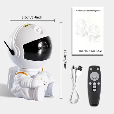 [MY STOCK]Star Projector Astronaut Lamp – 16 Colors Nebula Galaxy Night Light with 360° Rotation USB – Bedroom Decor Christmas Birthday Gift Children – COD