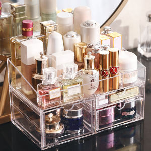 Clear Acrylic Cosmetic Organizer Drawer 3 Tier Makeup Jewelry Storage