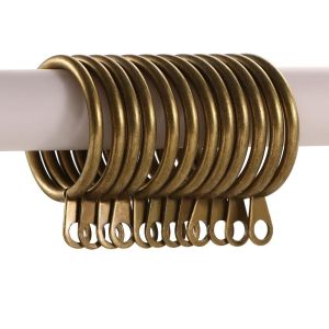 REOPYG Home Heavy Duty Metal Low Noise Hanging Hooks Curtain Rings Roman circle For Curtains Rods