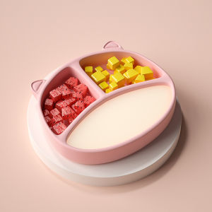 Baby Pro Baby Cute Silicone Cat Plates Safe and Durable BPA Free