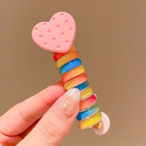 Telephone Cord Hair Ring Coil Hair Tie Girl Ponytail Hair Rope Fashion For Kids Accessories