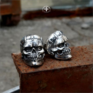 Pewterland Ringskull Franky Cincin Tengkorak 3D Bahan Logam Timah Pria dan Wanita
