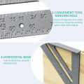 Voktta Thước tam giác Đế Quốc 7 inch thước vuông đo làm mộc bằng hợp kim nhôm thước đo góc dày 90 độ Thước đo độ góc vuông bằng hợp kim nhôm dày cho thợ mộc. 