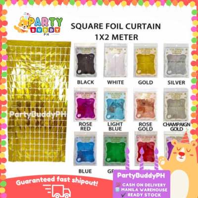 2meter Square Foil Curtain Backdrop Birthday Party Decoration Sequin Wall sold by Partybuddyph