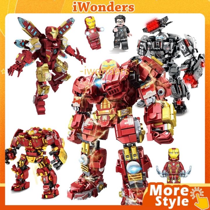 The Avengers Building Blocks Hulk Anti-mech Iron Man Robot Veritech DIY ...