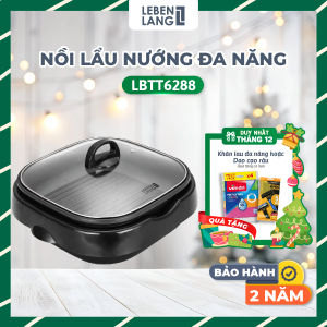 Nồi lẩu điện đa năng nướng lẩu 2in1 Lebenlang LBTT6288 chảo 4 lít công suất 1650W bảo hành 2 năm - hàng chính hãng