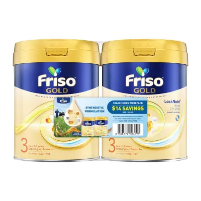 Friso [Super Value Pack] Friso Gold Stage 3 Growing-up Formula 2 x 800g - From 1-3 years