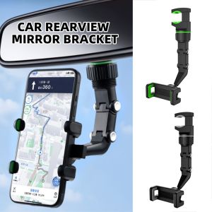 Car Rearview Mirror Car Phone Holder 360° Multifunctional Driving Recorder Holder Car Mobile Clip